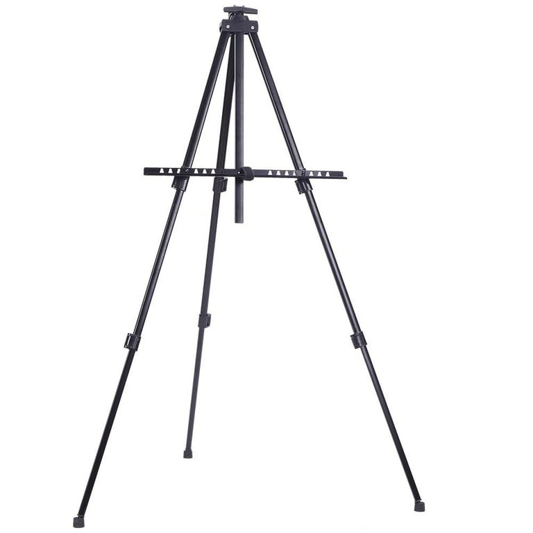 Global Industrial - 695465 - Aluminum Portable Easel Stand with Instant Collapsible Tripod, Black