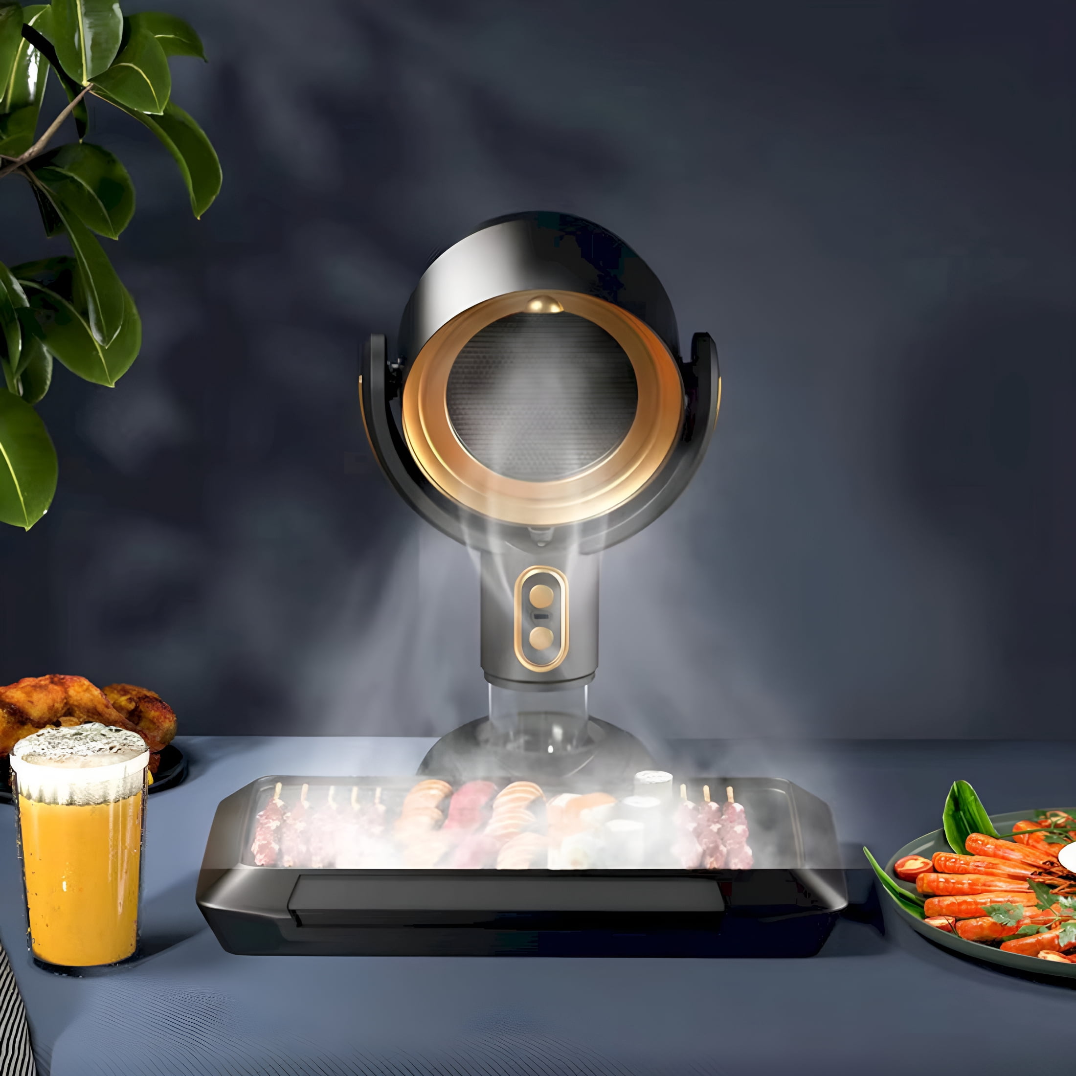 HIBIBUD Smoke Fan for Smoking Indoors,Portable Smoke Purifier Fan,Hot Pot,Bbq,Extractor Hood No Smell