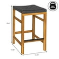 thumbnail image 4 of Jonathan Y Armand Modern Coastal Backless Acacia Wood Outdoor Counter Stool with Woven, 4 of 7