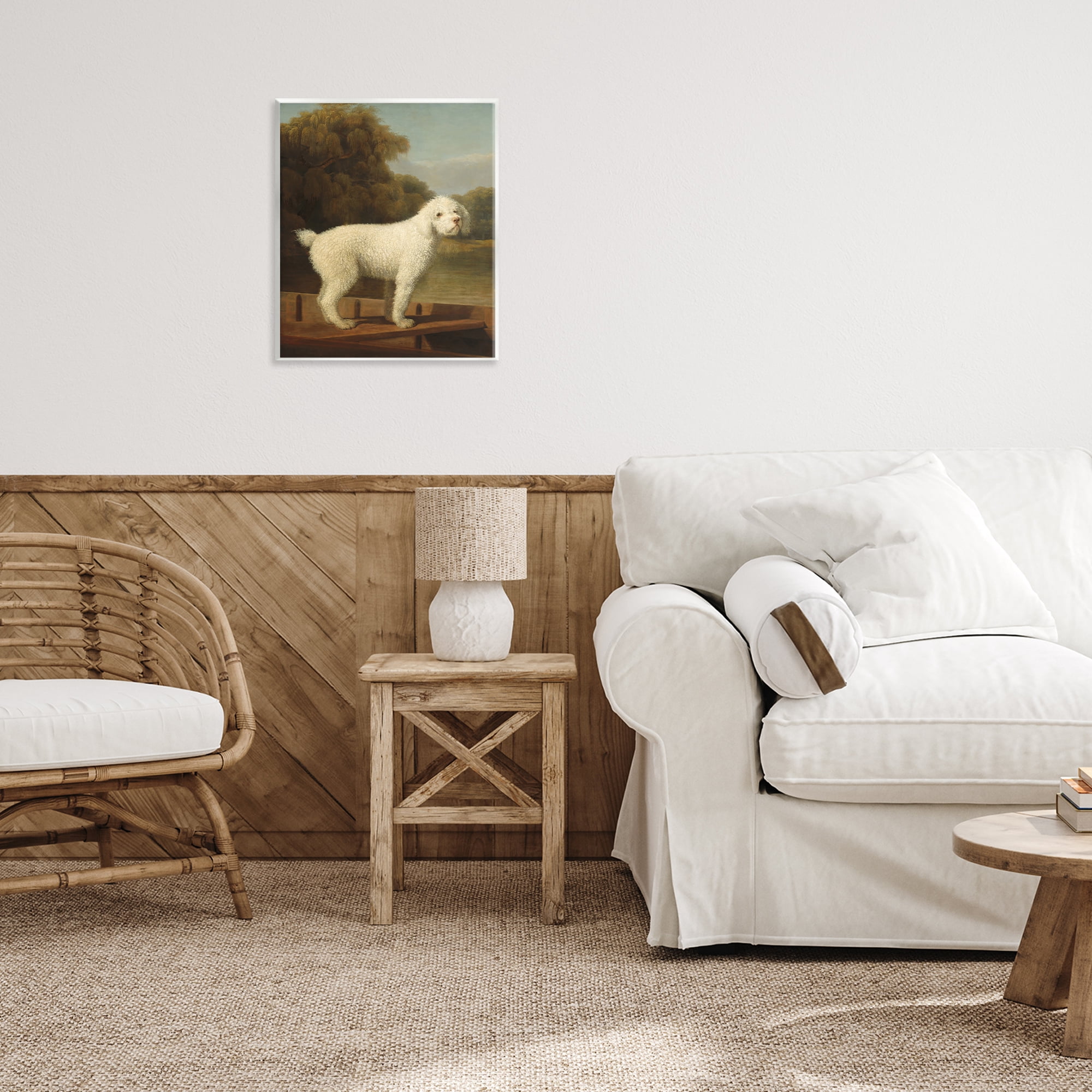 Stupell Industries White Poodle in a Punt Wall Plaque Art, design by Tina LeCour