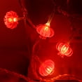 thumbnail image 3 of Red Chinese Lantern String Lights LED Light Beads Waterproof New Year Lantern with PVC Shell for Courtyards Without Tassel 6meter/19.7ft 40 Light, 3 of 8