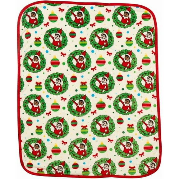 Elf on the Shelf Holiday Wreath Plush Throw Blanket 40x50
