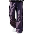 thumbnail image 3 of DDAPJ pyju Summer Saving ! Mens Baggy Cargo Pants Casual Street Pants Hip Hop Techwear Parachute Pants Fashion Street Trousers Purple XXXL, 3 of 5