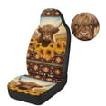 thumbnail image 6 of Garronmavis Two Piece Fuzzy Front Car Seat Covers Aztec Highland Cow Cars Seats Cover Fit for SUV,Sedan,Trucks Soft Car Seat Blanket Easy to Install, 6 of 7