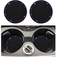 thumbnail image 1 of Yazoeia 2 PCS Bling Car Cup Coaster, 2.75 Inch Anti-Slip Anti-Scratch Cup Holder Insert Coaster, Sparkling Crystal Rhinestone Auto Cup Mat, Universal Interior Car Accessories (Black&Blue), 1 of 6