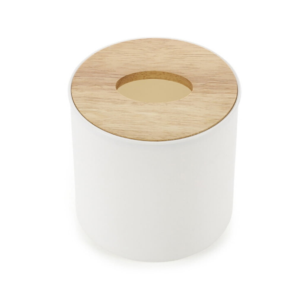 Poseidon Natural Wood Cover Plastic Tissue Paper Box Storage Case Holder Home Desk Decor