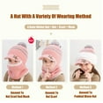 thumbnail image 3 of Baby Toddler Winter Hat Scarf Earflap Set 2 in 1 Boys Girls Thermal Knit Hood Hat for Snow Baby Beanies 2-5 Years, 3 of 5