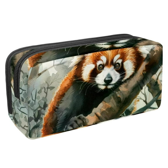 PhooArto Pencil Case, Cute Red Panda on Tree Branches Large Capacity Pencil Pouch Stationery Pen Bag