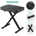 thumbnail image 5 of HomGarden Adjustable Piano Bench Collapsible X-Style Keyboard Stool Padded Seat, Black, 5 of 12