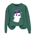thumbnail image 1 of NMMUED Chandail d'Halloween pour Femmes, Chandails à Col Rond pour Femmes, Hauts d'Halloween pour Femmes, Chandails à Manches Longues pour Femmes, Chandail d'Halloween Vintage, Chandails d'Automne pour Femmes, Vert Foncé TTG, 1 of 4
