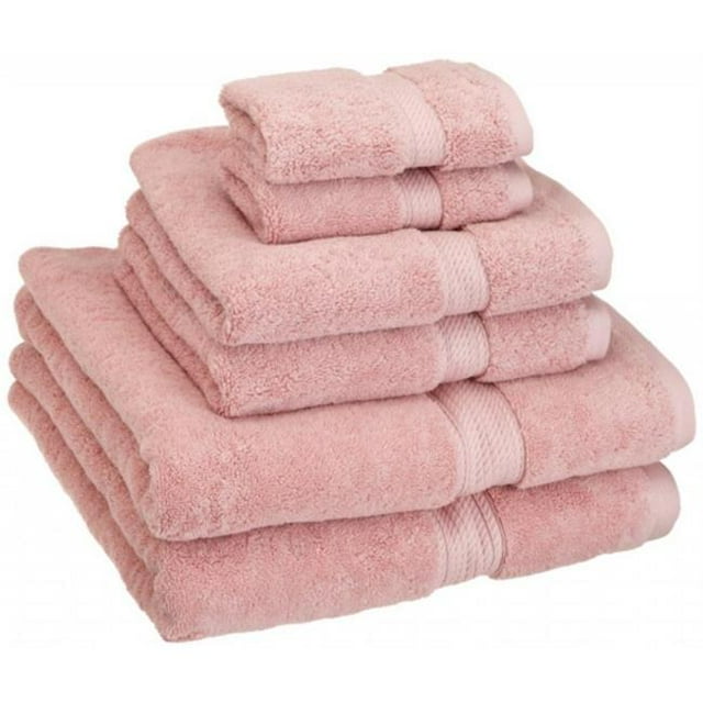 900GSM Coton Égyptien Ensemble de Serviettes 6 Pcs Rose Thé
