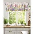 thumbnail image 2 of Rustic Watercolor Floral Kitchen Valances for Windows Tulip Hydrangea Valance Curtains&nbsp; for Kitchen /Living Room/Bedroom/ Bathroom Decor, 42"x12 " ,Rod Pocket 1 Panel, Pink Purple Yellow, 2 of 7