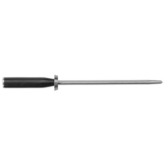 Shun Cutlery Classic 9-Inch Combination Honing Steel, Smooth and Micro-Ribbed Honing Rod, Built-In Angle Guide, Pakkawood Handle, Japanese Knife Sharpener