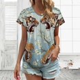 thumbnail image 3 of Tigers Clashing Blossoms Bloom Serene Women's Blouse Short Sleeve Women's Top T-Shirt Spring Summer Clothes, 3 of 7