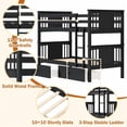 thumbnail image 6 of LAZZO Twin Over Twin Bunk Bed with 2 Storage Drawers, Convertible Wood Bunk Bed Frame with Ladder and Full-Length Guardrails, Black, 6 of 8