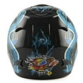 Wow! Motorcycle Full Face Helmet HJM A110 Adult Blue Dragon Black