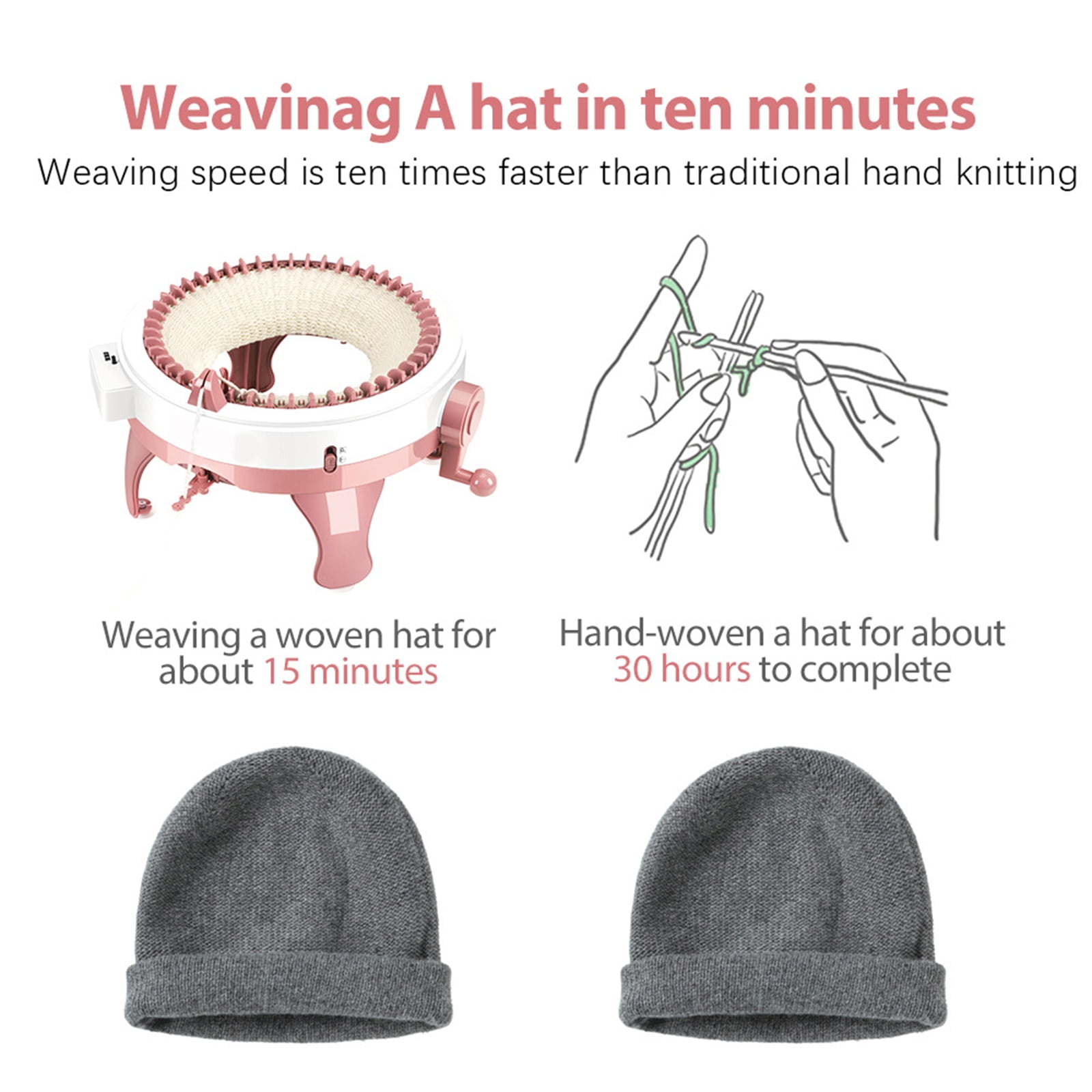 Knitting Machine, 48 Needles Knitting Machine Needles Knitting Loom Knitting Machines Kit, Knitting Machines Board for Adults Kids DIY Knit Hat Sock Scarves