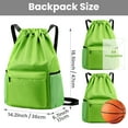 thumbnail image 4 of Muka Swim Bag Gym Backpack Drawstring Beach Backpack for Men Women Swimming with Wet & Dry Compartment, Water Resistant Fabric-Green, 4 of 8