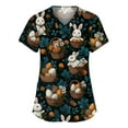 thumbnail image 2 of Fabrcox S-5XL Bunny Egg Hunt Print Holiday Womens Scrub Tops V Neck Short Sleeve Easter Womens Nursing Uniforms Shirts with Pocket, 2 of 6