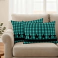 thumbnail image 2 of Outdoor Pillow Covers Western Star Buffalo Check Plaid Waterproof Pillow Cases 20x12 Set of 2, Green Black Checker Throw Pillow Cover Pillowcase for Patio Balcony Couch Garden, 2 of 9