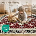 thumbnail image 4 of ODIKA 5'x7' Washable Area Rug Non-Slip, Chair-Friendly Vintage Traditional Center Medallion With Ornate Floral Border for Dining Room, Under Table, Home Office, 4 of 7