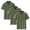 Army Green, variant on Teens 3-Pack School Uniform Blouse Button Down Collar Short Sleeve Tops Boys Girls Summer Athletic Shirts 3-16 Years