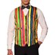 thumbnail image 1 of Chaleco de rayas coloridas de cuello en V de un solo botón para hombres Lars Amadeus, vestido arcoíris, amarillo y rojo, talla XL, 1 of 1