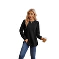 thumbnail image 2 of Ronuti Sweatshirt for Women Side Split Fall Fashion Long Sleeve Shirts Crewneck Tunic Tops, 2 of 8