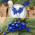 thumbnail image 2 of TETOU 14 Packs Dark Blue Christmas Glitter Berries Stems,7.8 Inch Artificial Christmas Picks for DIY Xmas Tree Wreath Garland Holiday Home Indoor Winter Decoration, 2 of 7