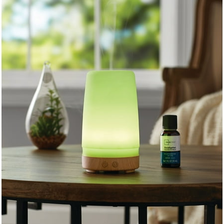 Mainstays Ultrasonic Essential Oil White Wood Diffuser