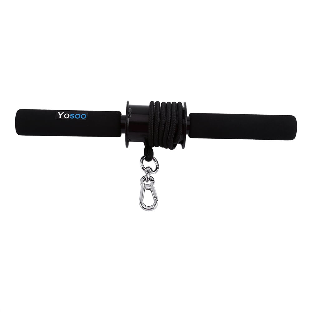 Rouleau De Poignet Pour Musculation – Barre En Acier, Poignée Mousse, Câble Nylon – Charge Max 20 Lbs – Développe Avant-bras