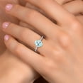 thumbnail image 4 of Gem Stone King 10K Two Tone Gold Sky Blue Topaz and Lab Grown Diamond Engagement Ring for Women | 2.20 Cttw | Oval 9X7MM | Gemstone November Birthstone | Size 8, 4 of 6