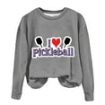 thumbnail image 2 of Elvqul Womens Sweatshirts Ladies Pickleball Tops for Women Gray Long Sleeve Lightweight T-shirts Pullover Sweatshirts, 2 of 3