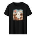 thumbnail image 2 of QunYou Womens Fall T-Shirts Funny Short Sleeve Halloween Graphic Tees Tops Women's Printed Round Neck T-shirt, 2 of 4