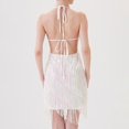 thumbnail image 4 of Women's Sequin Fringe Dress Latin Dance Dress Party Gown Performance Wear Women'S Creative Fringe Dresses White M, 4 of 4