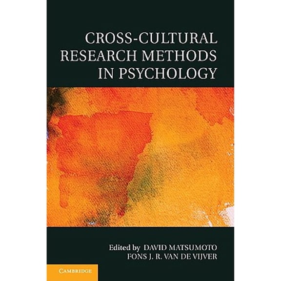Pre-Owned Cross-Cultural Research Methods in Psychology (Paperback) by David Matsumoto, Fons J. R. van de Vijver