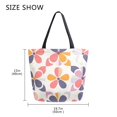 thumbnail image 5 of FORMRS Womens Canvas Tote Bag with Zipper Inner Pocket Shoulder Handbag, Purple Retro Flower, 5 of 7