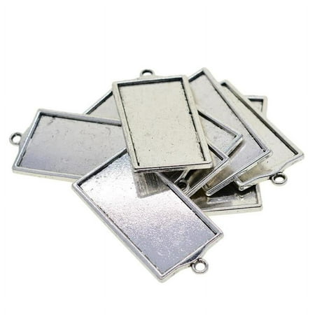 10 Pieces Pendant Setting Cabochon Cameo Base Tray Bezel Blank for Resin