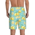 thumbnail image 2 of Balery Yellow Lemon Men's Cotton Knit Pajama Shorts Waistband & Pockets,Short Pajama Pants-X-Large, 2 of 8