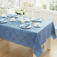 thumbnail image 6 of Newbridge Blue Ribbons and Bows Damask 52 x 52 inch Square Fabric Tablecloth for Party, 6 of 8