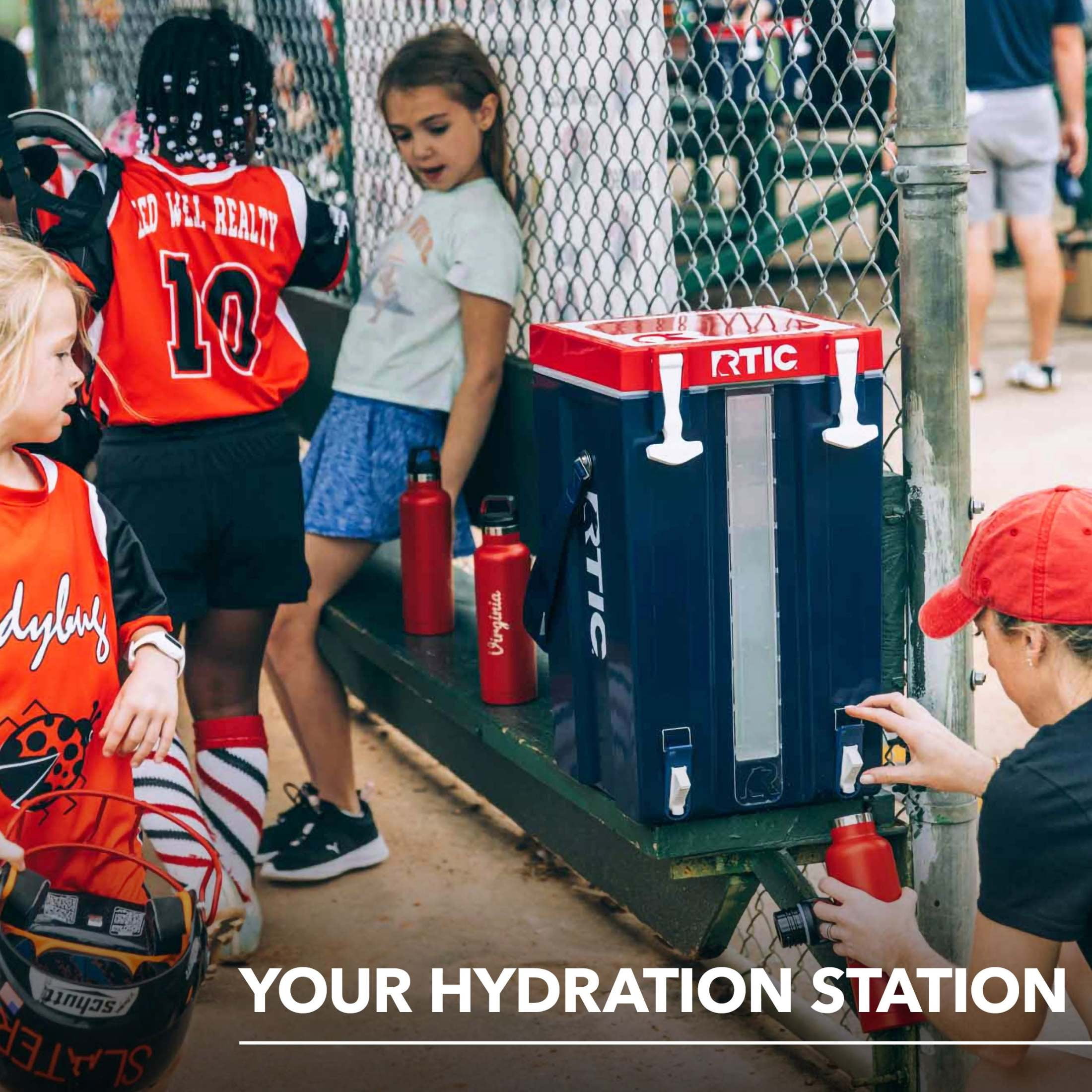 RTIC Halftime Water Cooler, 6 Gallon Hard-Sided Water Cooler, Patriot