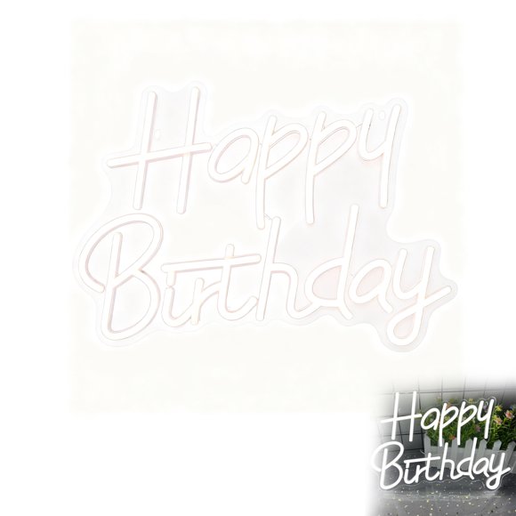 QualitChoice Happy Birthday Sign Neon Reusable Genethliac Party Luminous Pink, light, cold Easy Clean Decoration for Parties cool color