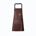 thumbnail image 3 of Stylish Faux Leather Kitchen Apron with Large Front Pocket Water Repellent Stain Resistant Adjustable Neck Strap for Cooking Grilling Home Commercial Use for Men and Women, 3 of 6
