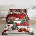 thumbnail image 2 of Castle Fairy Xmas Snowman Deer 2Pcs Bedding Comforter Set for Preppy Children Teens,Retro Red Truck Twin Comforter Sets,Rustic Cabin Breathable Bedding Set,Merry Christmas Room Decor, 2 of 8