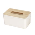 thumbnail image 2 of Desk Tissue Box Cover, Covered Plastic Storage Case for Standard Tissues, Transparent, White, 16 x 12 x 9 cm, 1 Pack, 2 of 6