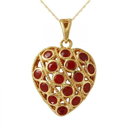 Foreli 2CTW Ruby And Sapphire 14K Yellow Gold Necklace