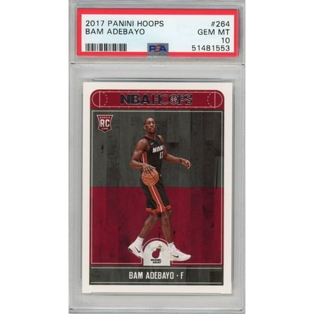 Graded 2017-18 Panini Hoops Bam Adebayo #264 Rookie RC Basketball Card PSA 10 Gem Mint