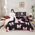 thumbnail image 4 of Castle Fairy Alphabet Bowknot 3pcs King Size Comforter Sets,Pink Bow Bedding Comforter Set,Monogrammed Letter Super Cozy Bedding Set,Luxury Girls Bedroom Decor,Reversible, 4 of 8