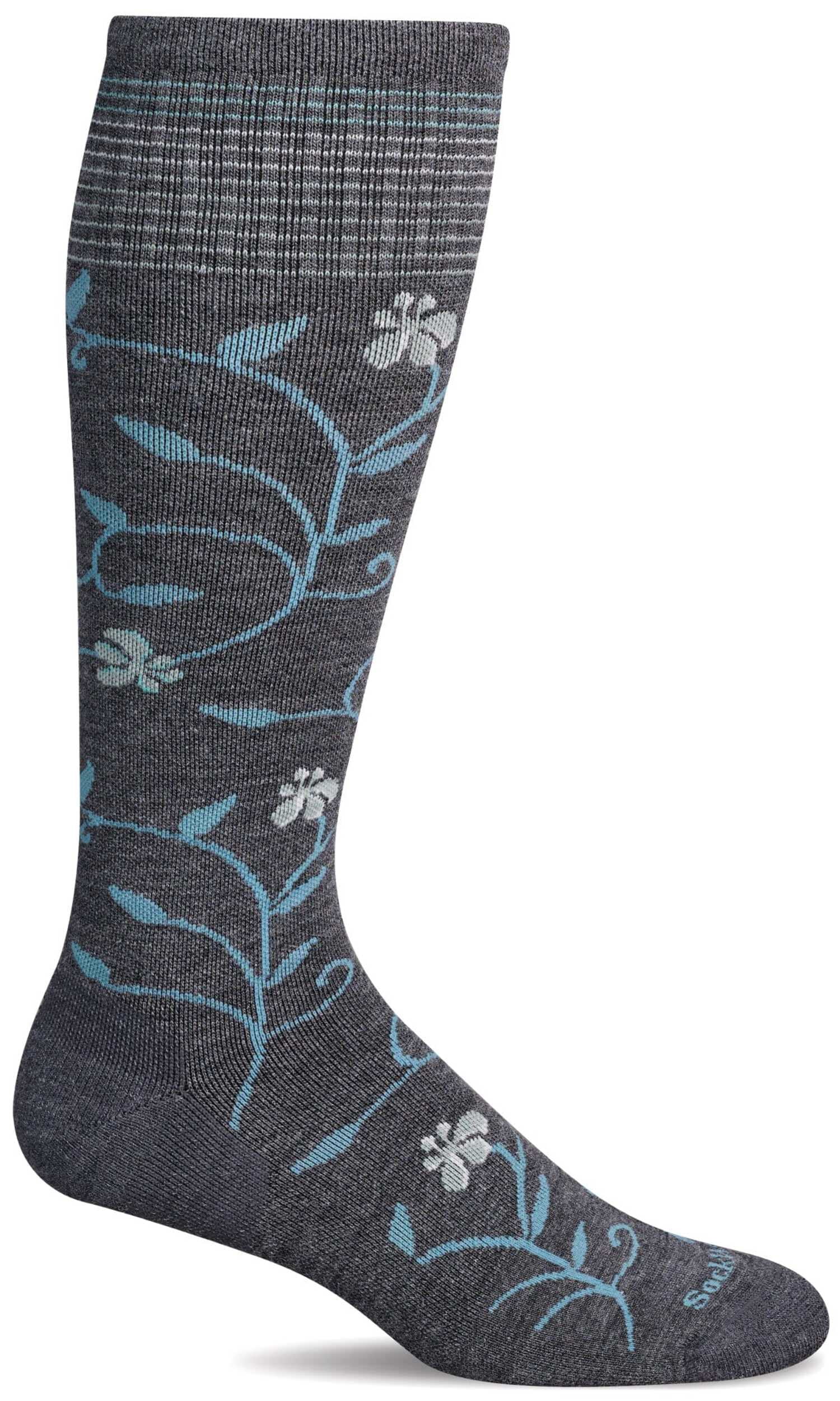 Sockwell Women's Full Sun Moderate Graduated Compression Socks Small/Medium Charcoal