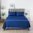 thumbnail image 7 of Microfiber BedSheets Set, Twin XL Navy Blue Sheets, 1 Deep pocket Sheet,1 Flat Sheet ,1 Pillowcase, 7 of 7